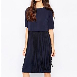 Fringe overlay dress